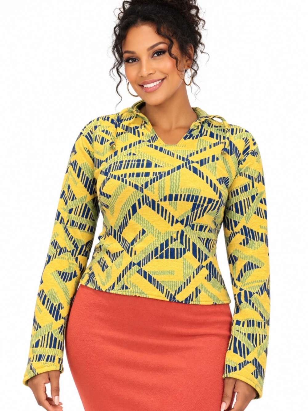 Long sleeve top Geometric Pattern